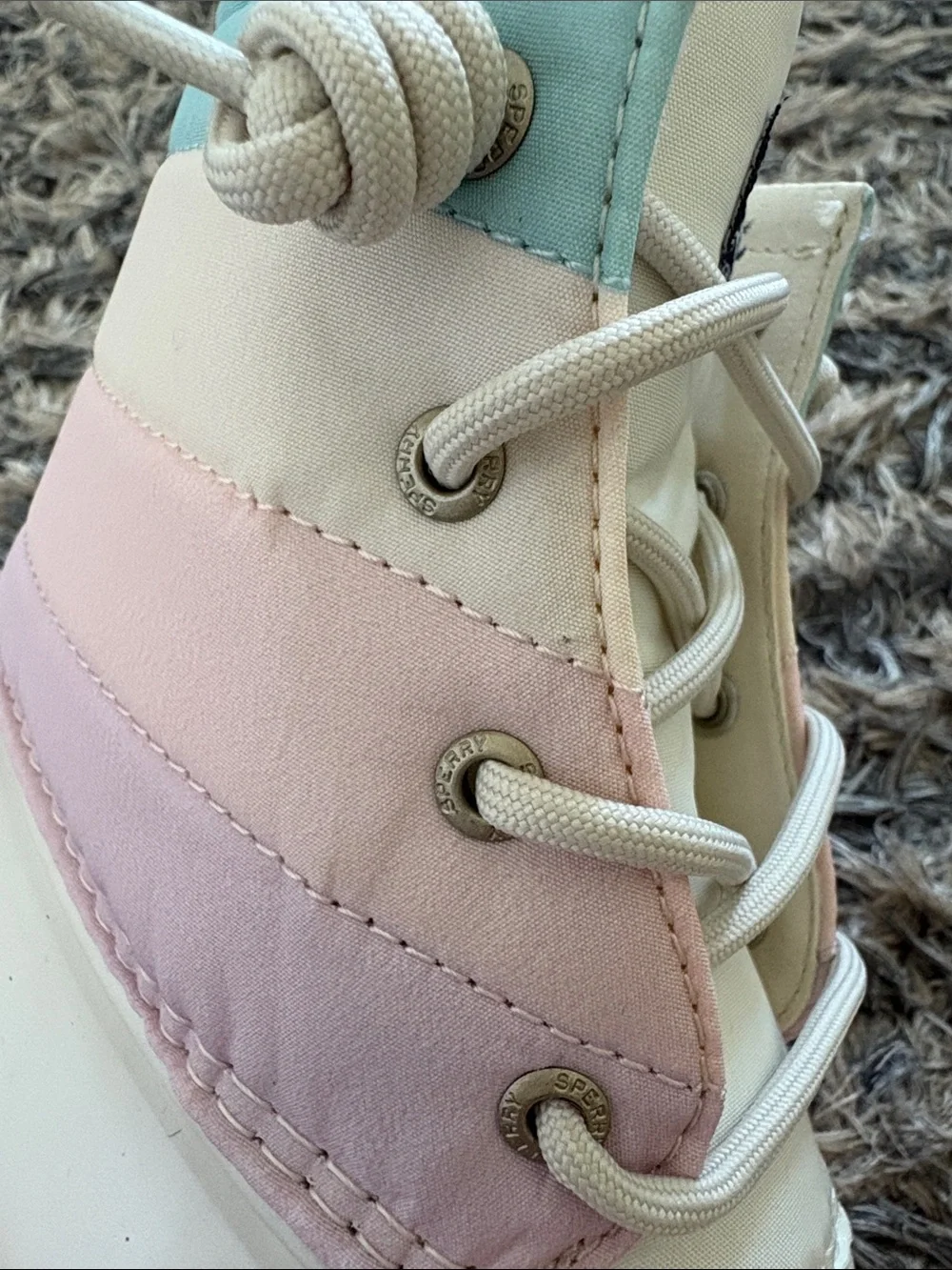 New Perry Saltwater Duck Boots Pastel Multi Youth 5M EUR 37 Fit US Women’s 6 UK4